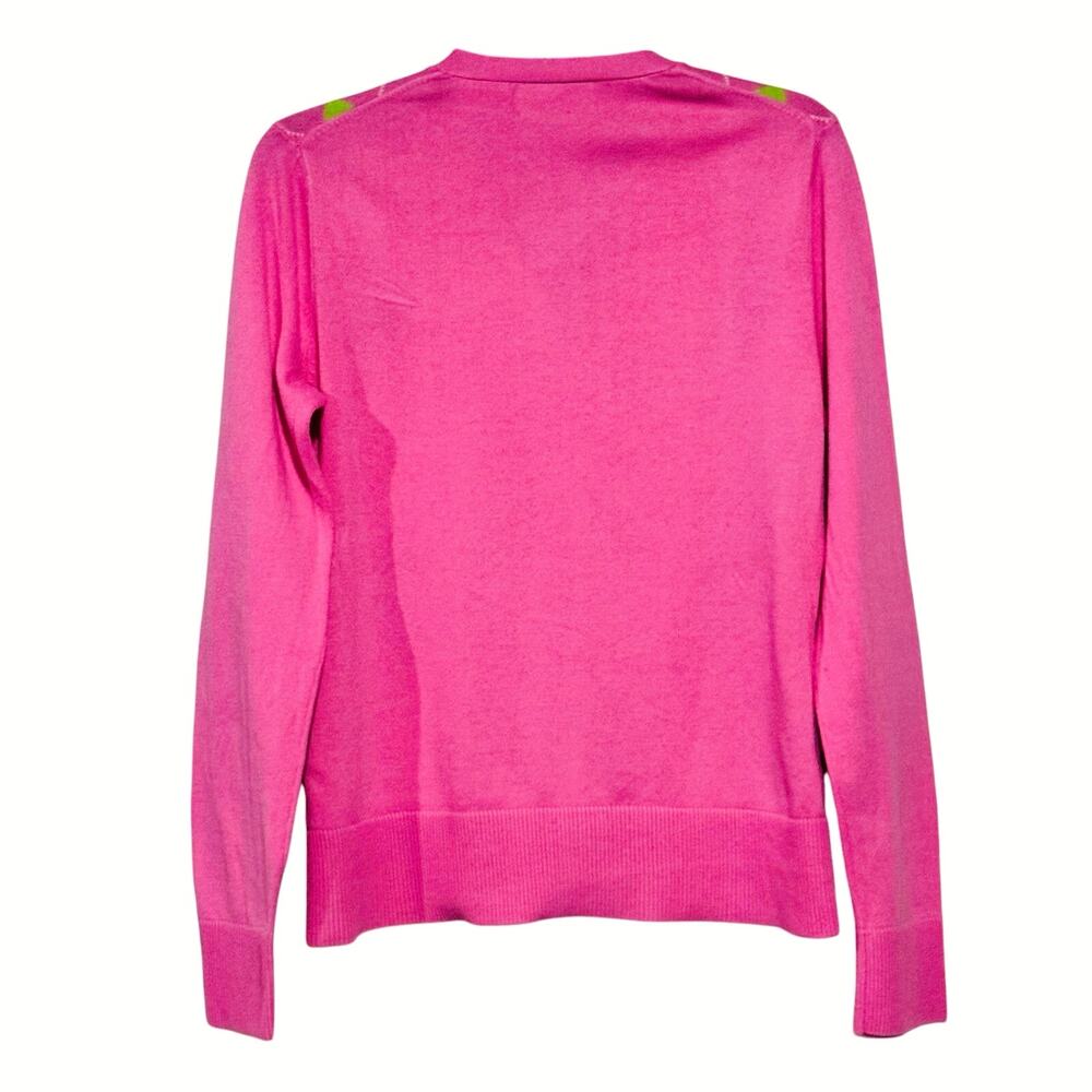 EP Pro Womens Argyle Cotton Cardigan Golf Sweater Medium Candy Colors TennisPrep - Picture 8 of 11
